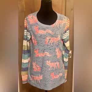 Sundance Blue and Pink Fox Print Top